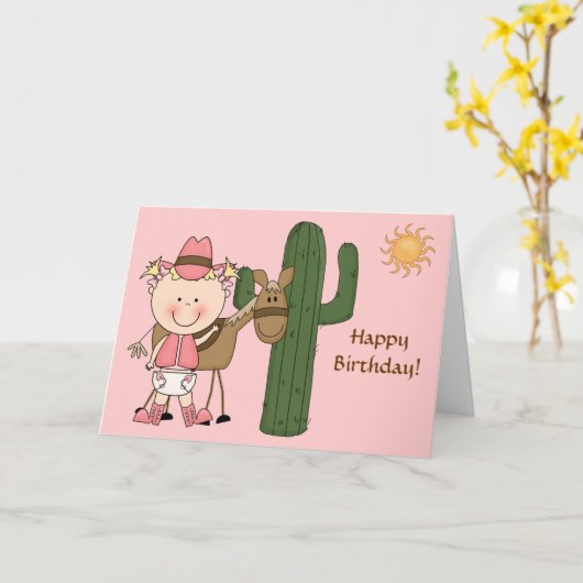 1. 2. Geburtstagskindermädchen Karte (Gelbe Blume)