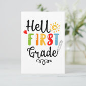 1/2 - Hallo Shirt erster Klasse, Student erster Kl Dankeskarte (Stehend Vorderseite)