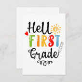 1/2 - Hallo Shirt erster Klasse, Student erster Kl Dankeskarte (Vorne/Hinten)