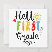 1/2 - Hallo Shirt erster Klasse, Student erster Kl Einladung (Vorderseite)