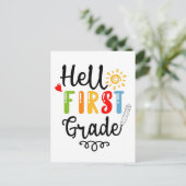 1/2 - Hallo Shirt erster Klasse, Student erster Kl Postkarte (Stehend Vorderseite)