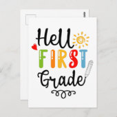 1/2 - Hallo Shirt erster Klasse, Student erster Kl Postkarte (Vorne/Hinten)