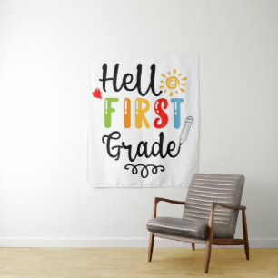 1/2 - Hallo Shirt erster Klasse, Student erster Kl Wandteppich