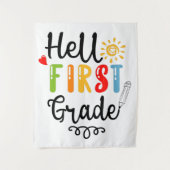 1/2 - Hallo Shirt erster Klasse, Student erster Kl Wandteppich (Vorderseite)