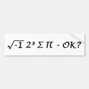 ³ √-1 2 ∑ ∏ - ich aß irgendein Torten-O.K.? Autoaufkleber