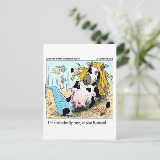 1/2 Kuh 1/2 Meerjungfrau Magaid Funny Postkarte (Stehend Vorderseite)