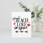 1/2 Liebe unterrichtet Shirt Kindergartenlehrer In Postkarte (Stehend Vorderseite)