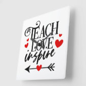 1/2 Liebe unterrichtet Shirt Kindergartenlehrer In Quadratische Wanduhr (Winkel)