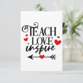 1/2 Liebe unterrichtet Shirt Kindergartenlehrer In RSVP Karte (Stehend Vorderseite)