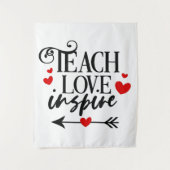 1/2 Liebe unterrichtet Shirt Kindergartenlehrer In Wandteppich (Vorderseite)