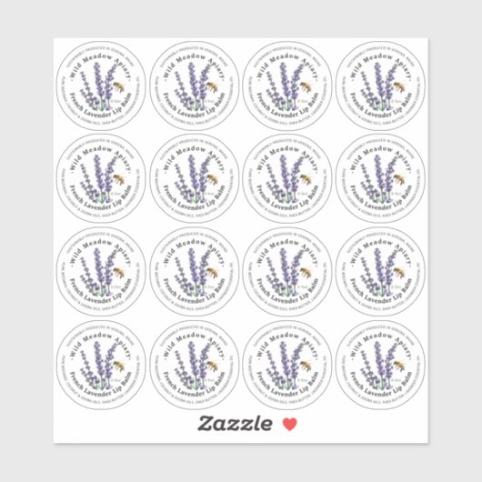 1,33" Lip Balm 0,5 oz Metallbehältnis-Etikett Aufkleber (Blatt)