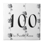 1-3 Ziffern 3D Rose Hausnummer und Straße Fliese (Vorderseite)