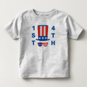 1. 4. Juli Red White Blue Flag Top Hat Shirt (Vorderseite)