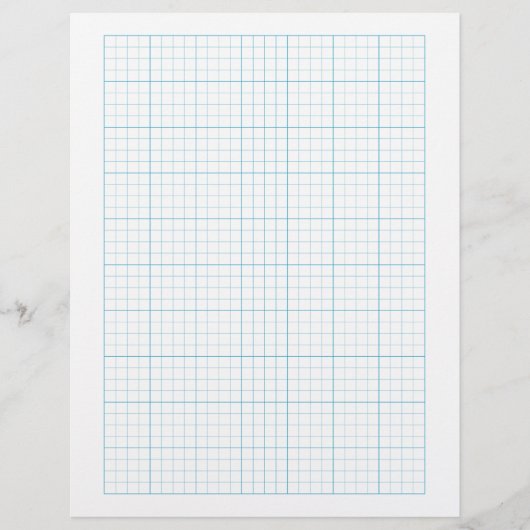 1/4 Zoll Graph Paper (4 Quadrate pro Zoll) - Blau Briefbogen (Vorderseite)