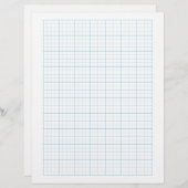 1/4 Zoll Graph Paper (4 Quadrate pro Zoll) - Blau Briefbogen (Vorne/Hinten)