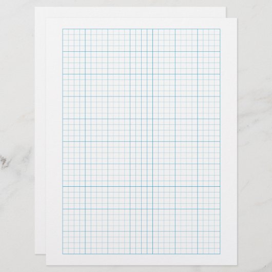 1/4 Zoll Graph Paper (4 Quadrate pro Zoll) - Blau Briefbogen (Vorne/Hinten)