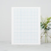 1/4 Zoll Graph Paper (4 Quadrate pro Zoll) - Blau Briefbogen (Stehend Vorderseite)
