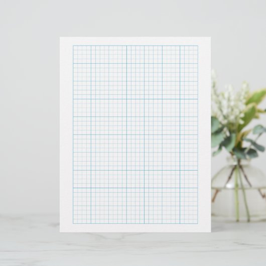 1/4 Zoll Graph Paper (4 Quadrate pro Zoll) - Blau Briefbogen (Stehend Vorderseite)