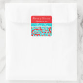 1.5" Blue Red White Damask Wedgefivor Sticker (Tasche)