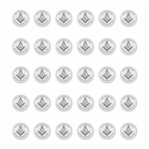 1,5" Freimaurer-Winkel und Zirkel Aufkleber 30 Stü