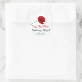 1,5" Hochzeitsticker 2 | Roter Mohn | Schwarz, Grü Quadratischer Aufkleber (Tasche)