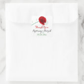 1,5" Hochzeitsticker 3 | Roter Mohn | Schwarz, Grü Quadratischer Aufkleber (Tasche)