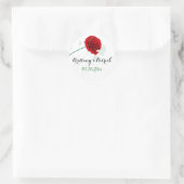 1,5" Hochzeitsticker | Roter Mohn | Schwarz, Grün Runder Aufkleber (Tasche)