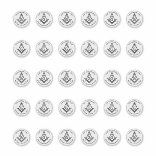 1,5" Masonic Square und Compass Stickers 30 Count Aufkleber (Vorderseite)