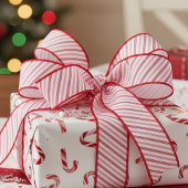 1.5" Pink and Red Candy Cane Striped Xmas Ripsband