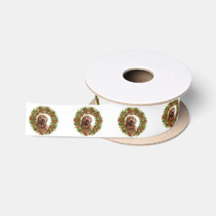 1.5" Satin Weihnachtsband aus goldenem Doodle Satinband