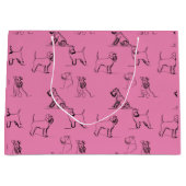 1-5 Schnauzer Line Art Pattern 001 Pink Große Geschenktüte (Vorderseite)