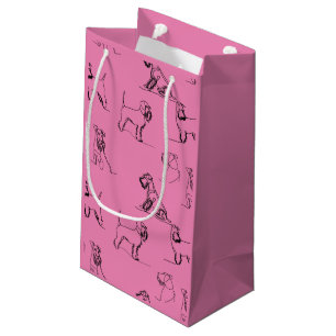 1-5 Schnauzer Line Art Pattern 001 Pink Kleine Geschenktüte