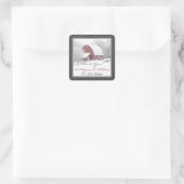 1,5" Sq. Roter Stall im Winter Wedding Gefälligkei Quadratischer Aufkleber (Tasche)