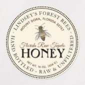 1,5" Vintages Bienenwasserdichtes Vinyl Honey Labe Etiketten (Design 2)