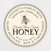 1,5" Vintages Bienenwasserdichtes Vinyl Honey Labe Etiketten (Design 1)