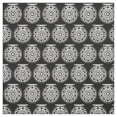 1.5" Weißer Fischfang Angeln Kunst in Schwarz Stoff (Muster)