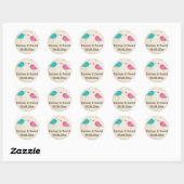1,5" Whimsical Birds in Liebe Wedding Sticker 2 (Blatt)