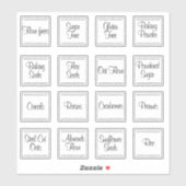 1,5-Zoll-Quadratzoll Transparentes Küchensiegel Aufkleber (Blatt)