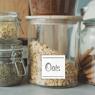 1,5 Zoll weißes Quadrat Einfache Pantry-Küche Etik Aufkleber