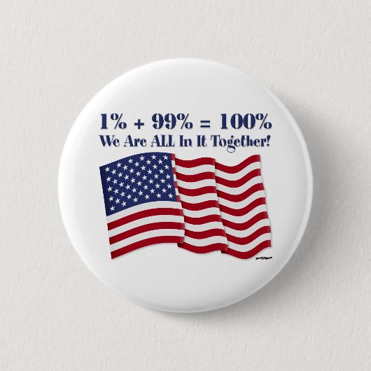 1% + 99% = 100% Wir sind alle zusammen! Button (Vorderseite)