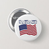 1% + 99% = 100% Wir sind alle zusammen! Button (Vorne & Hinten)