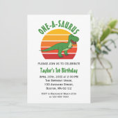 1-A-Saurus-Dinosaurier-Geschlecht Neutral 1. Gebur Einladung (Stehend Vorderseite)