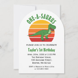 1-A-Saurus-Dinosaurier-Geschlecht Neutral 1. Gebur Einladung