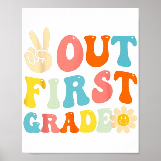1. Abschluss letzter Schultag Groovy Poster (Vorne)