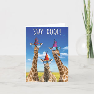 1 Adorable Birthday Card - Coole Giraffen Feiertagskarte