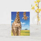 1 Adorable Birthday Card - Upside-Down Giraffe Karte (Gelbe Blume)