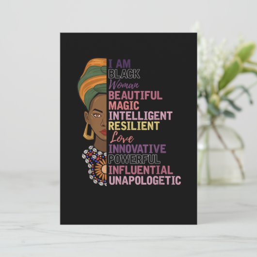 1 afrikanische Frauen Geschenk Ich bin eine schwar Save The Date (Stehend Vorderseite)