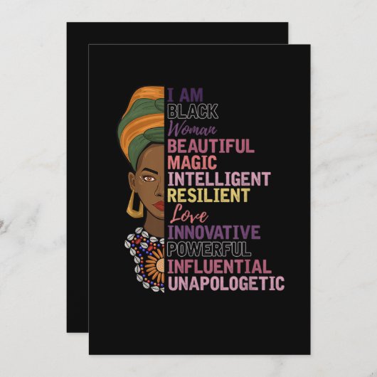 1 afrikanische Frauen Geschenk Ich bin eine schwar Save The Date (Vorne/Hinten)
