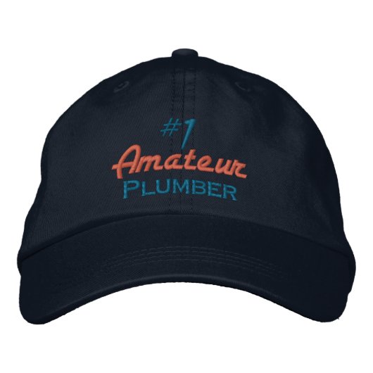 #1 Amateur Plumber Bestickte Baseballkappe (Vorderseite)