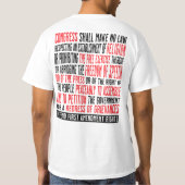1. Änderung: Redefreiheit und Friedlicher Protest T-Shirt (Rückseite)